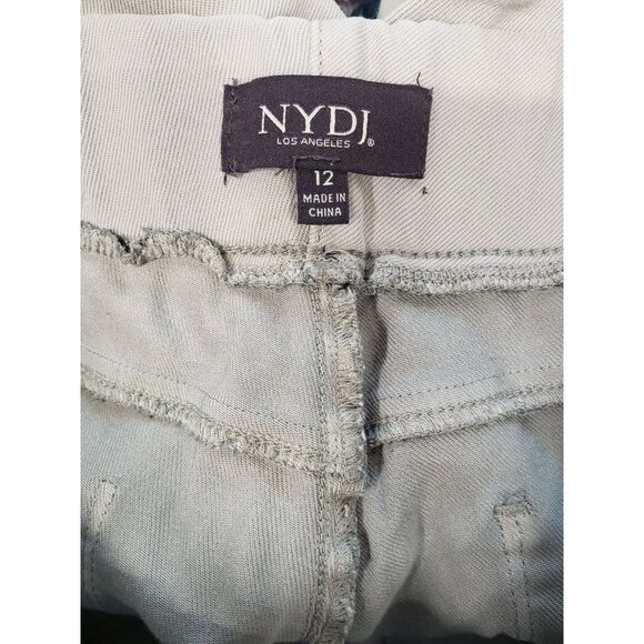 NYDJ Alina Pants, Light Gray, Pull On Ankle, Stretch, Size 12, Lift Tuck, SPOT - Picture 6 of 9
